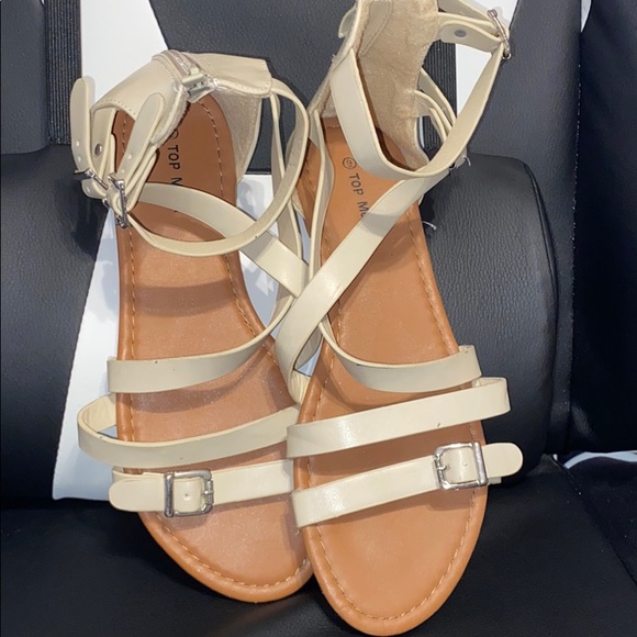 TOP Moda Tan Strappy Sandals - Picture 1 of 6